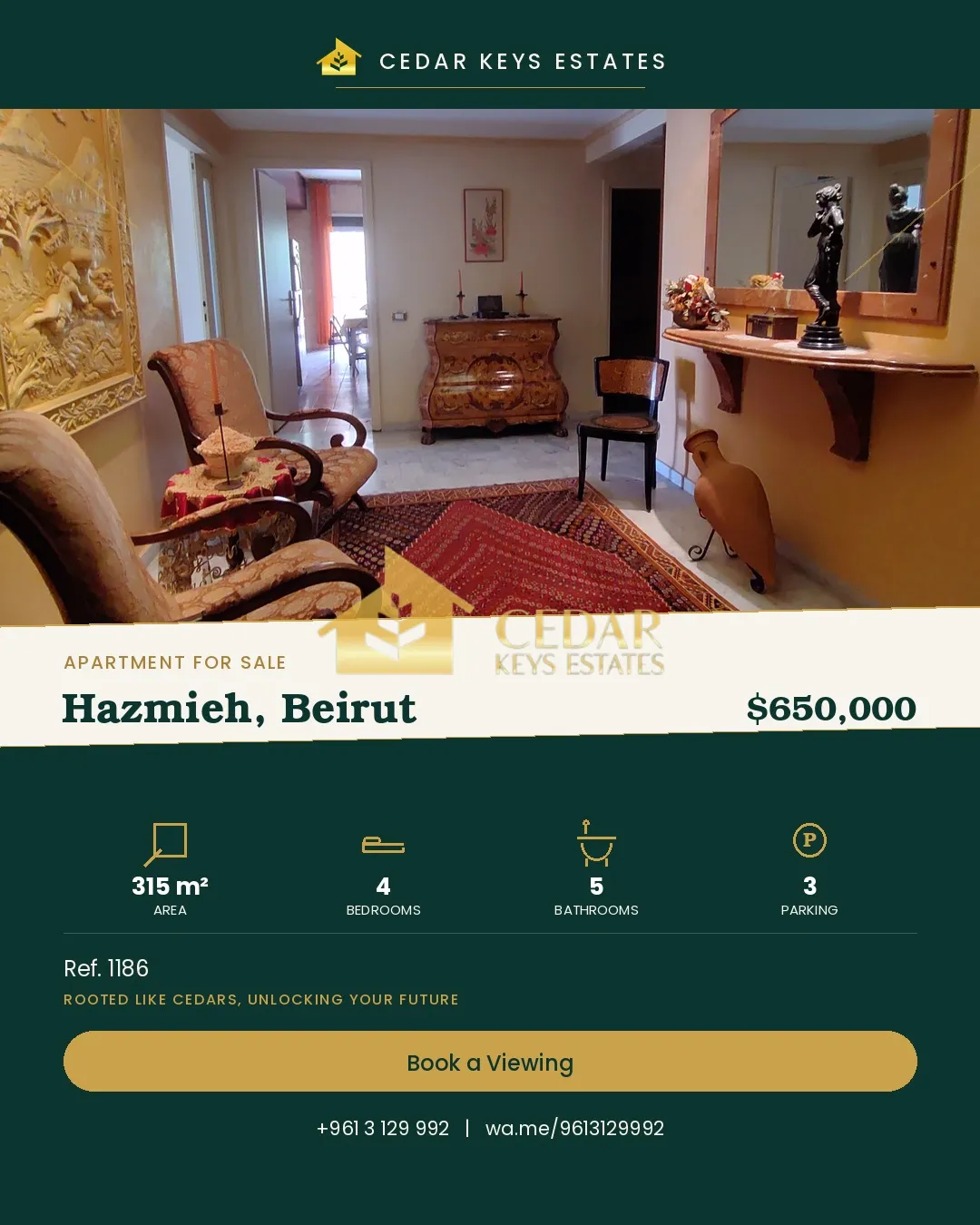 Apartment for sale in Hazmieh, Lebanon