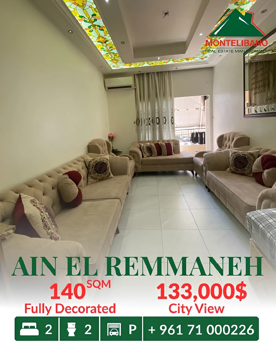 Apartment for sale in Ain El Remmaneh, Lebanon