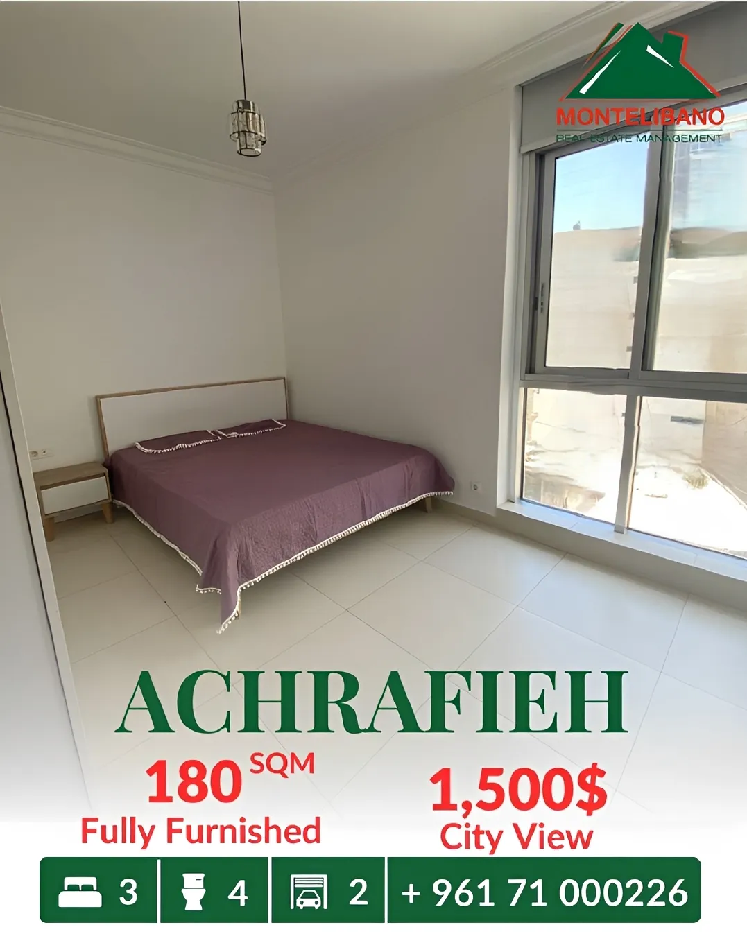 Apartment for rent in Achrafieh, Beirut, Lebanon
