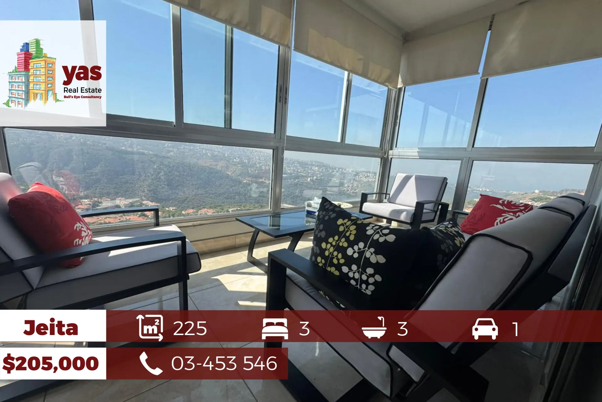 Apartment for Sale in Jeita - 3 bed, 3 bath