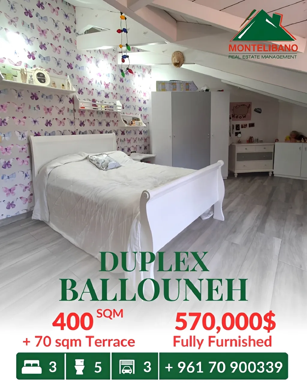 Duplex for sale in Ballouneh, Lebanon