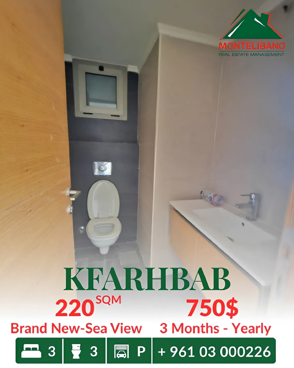 Apartment for rent in Kfar Hbab, Lebanon