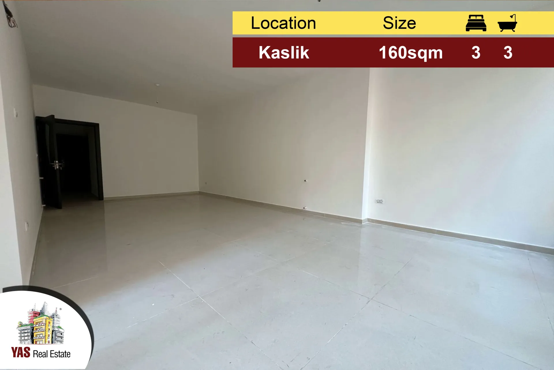 Apartment for Sale in Kaslik - 3 bed, 3 bath