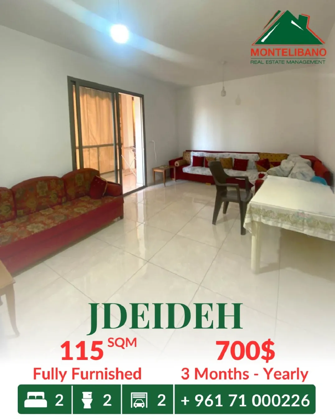Apartment for rent in Jdeideh, Lebanon
