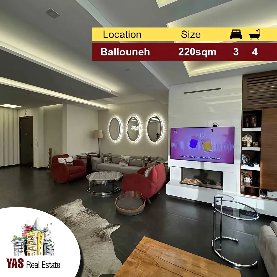 Apartment for Sale in Ballouneh - 3 bed, 4 bath