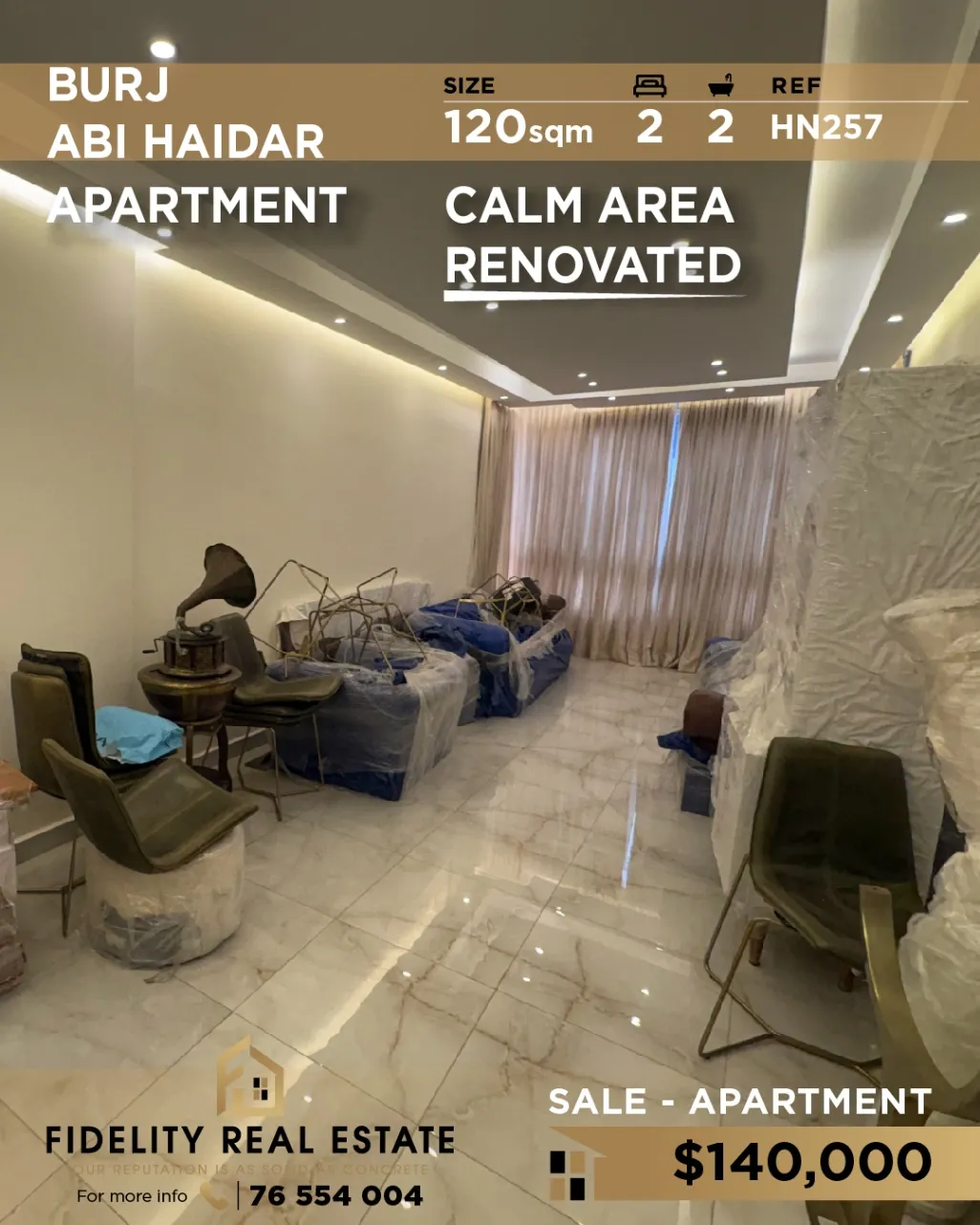 Apartment for sale in Bourj Abi Haydar, Beirut, Lebanon - 2 bed, 2 bath