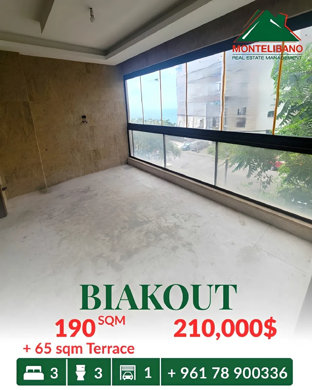Apartment for sale in Biaqout, Lebanon - 3 bed, 3 bath