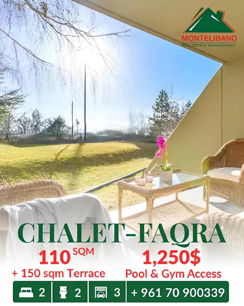 Chalet for rent in Faqra, Lebanon