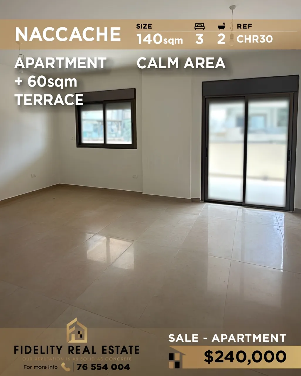 Apartment for sale in Naqqache, Lebanon - 3 bed, 2 bath