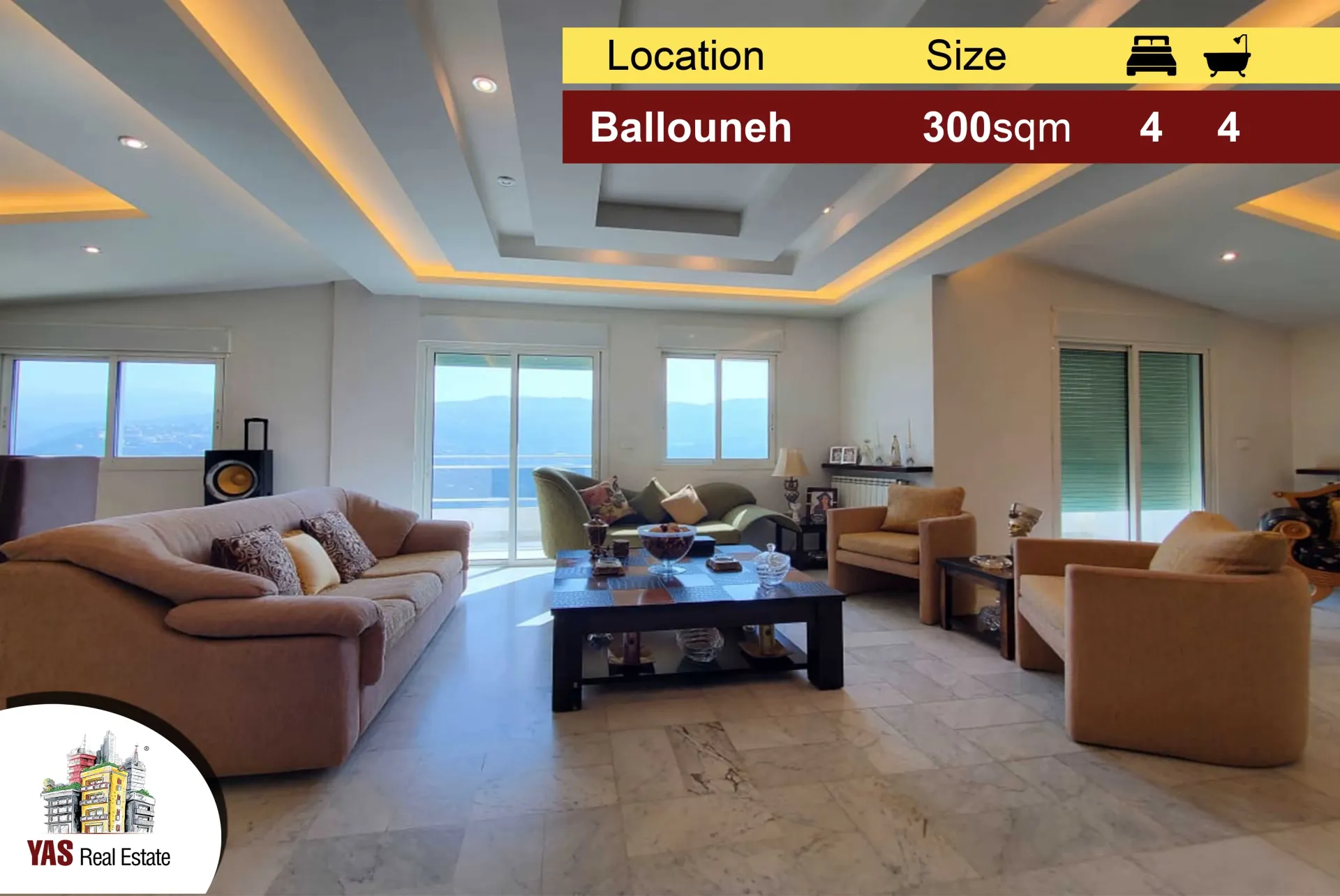 Apartment for Sale in Ballouneh - 4 bed, 4 bath