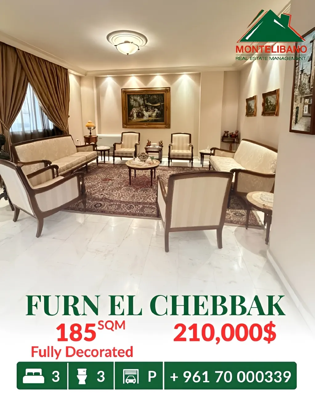 Apartment for sale in Forn El Chebbak