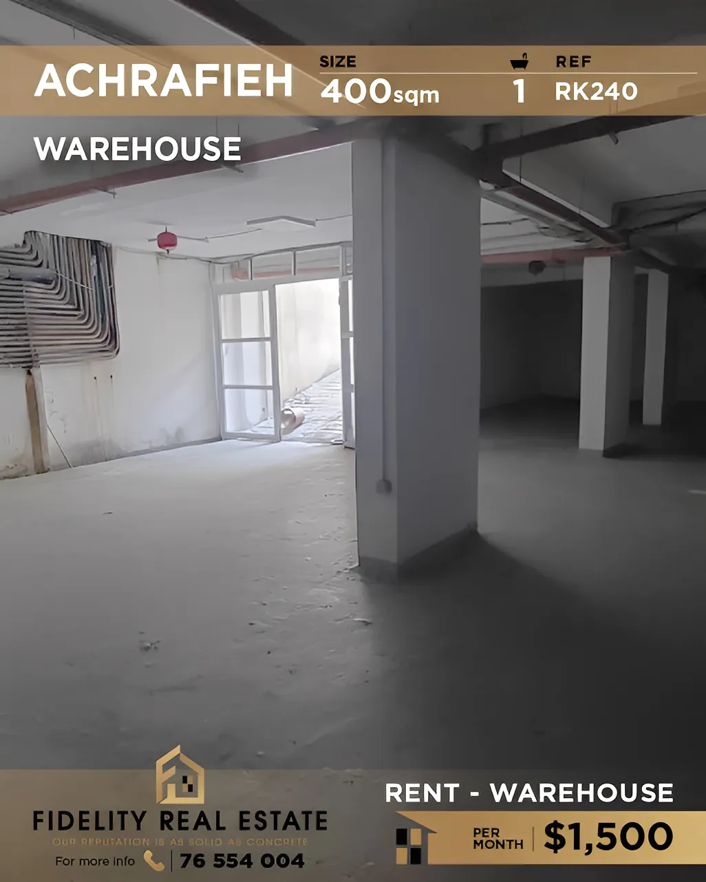 Warehouse for rent in Achrafieh, Beirut, Lebanon