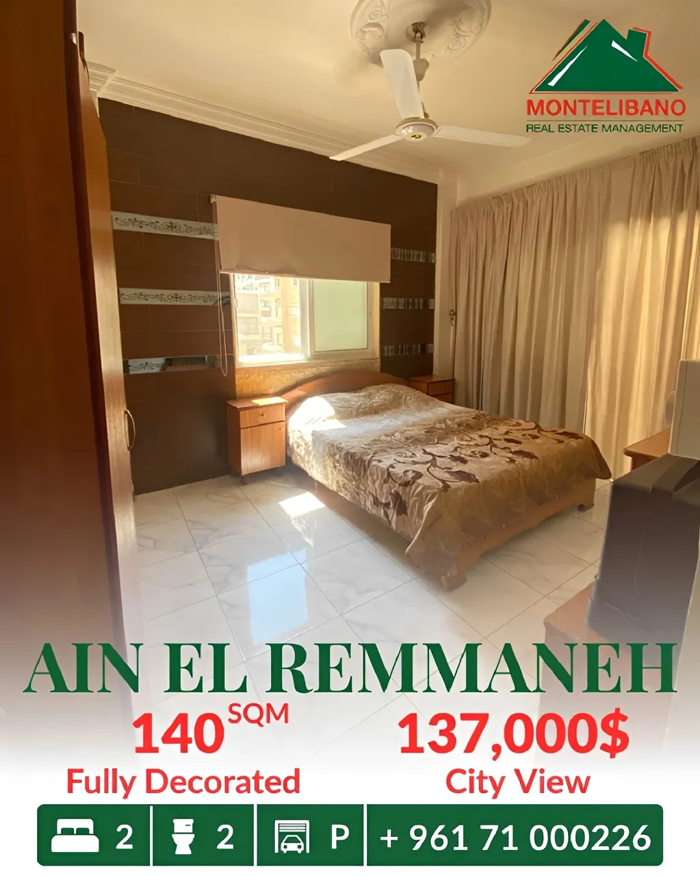 Apartment for sale in Ain El Remmaneh, Lebanon