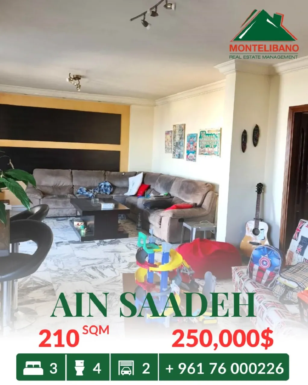 Apartment for sale in Ain Saadeh, Lebanon