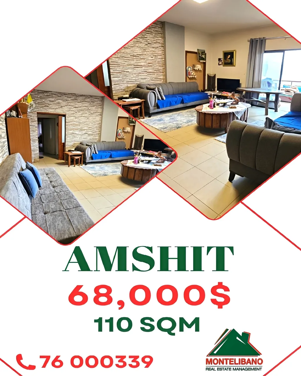Apartment for sale in Aamchit, Lebanon - 2 bed, 1 bath