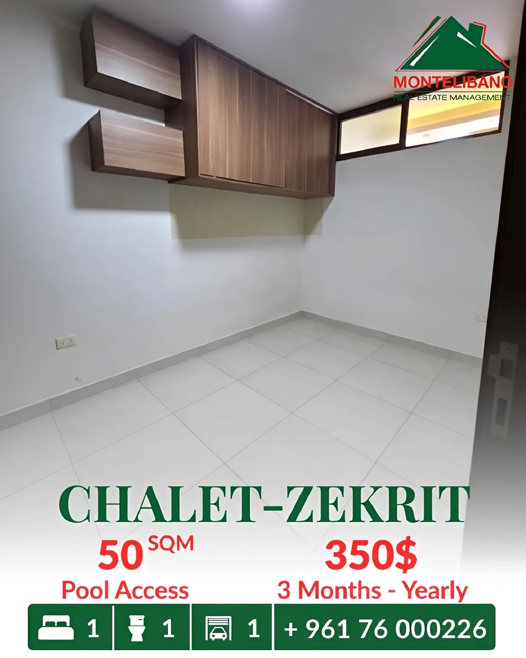 Chalet for rent in Zikrit