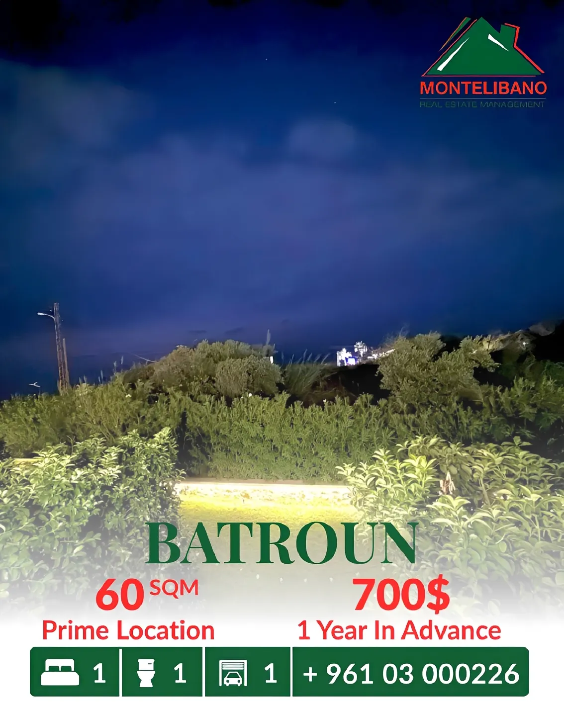 Apartment for rent in Batroun, Lebanon