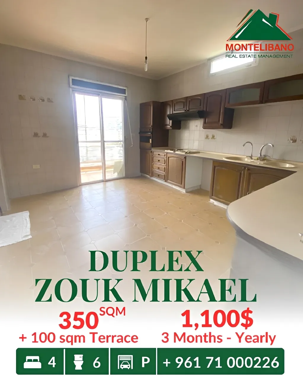 Duplex for rent in Zouk Mikael, Lebanon