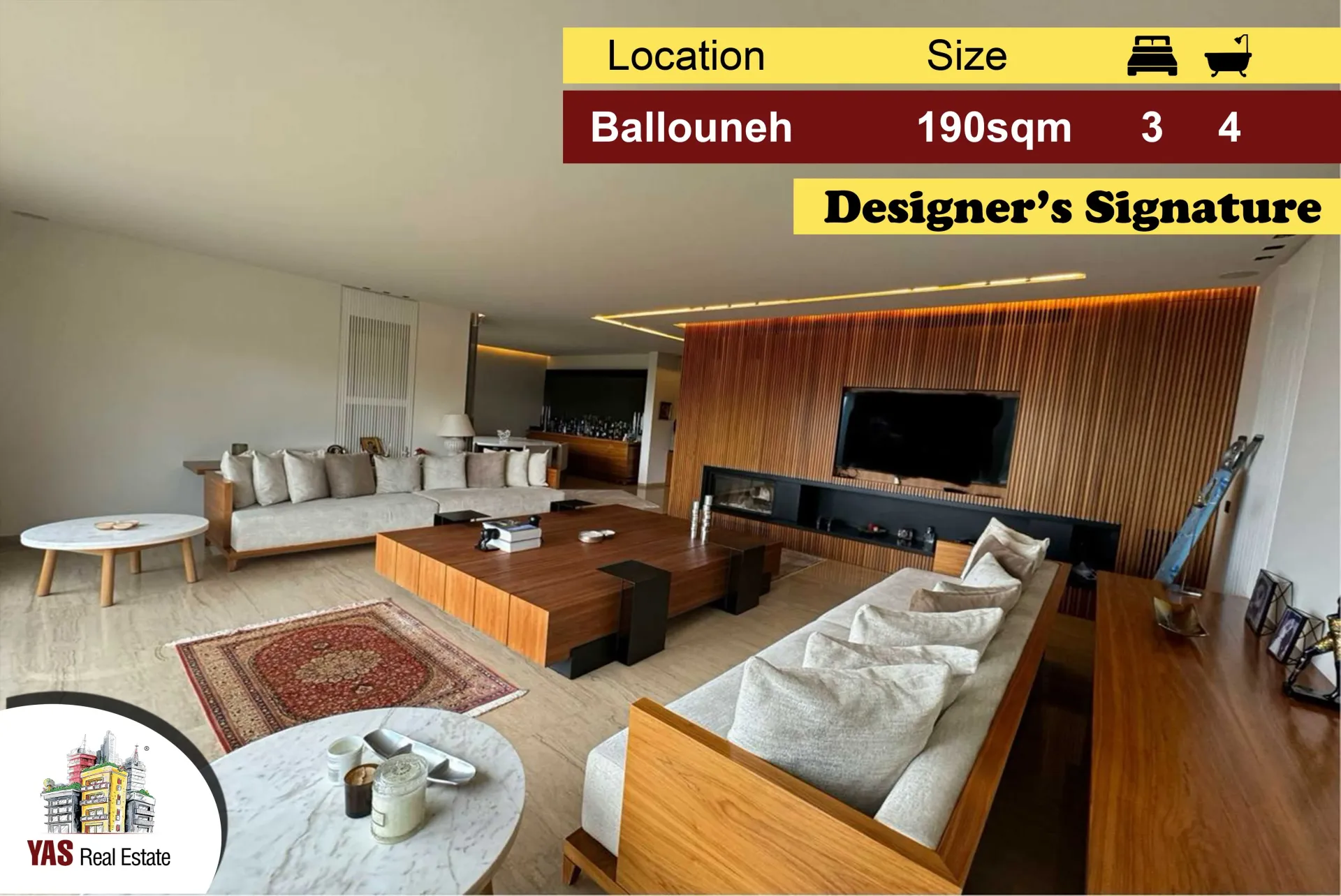 Apartment for Sale in Ballouneh - 3 bed, 4 bath