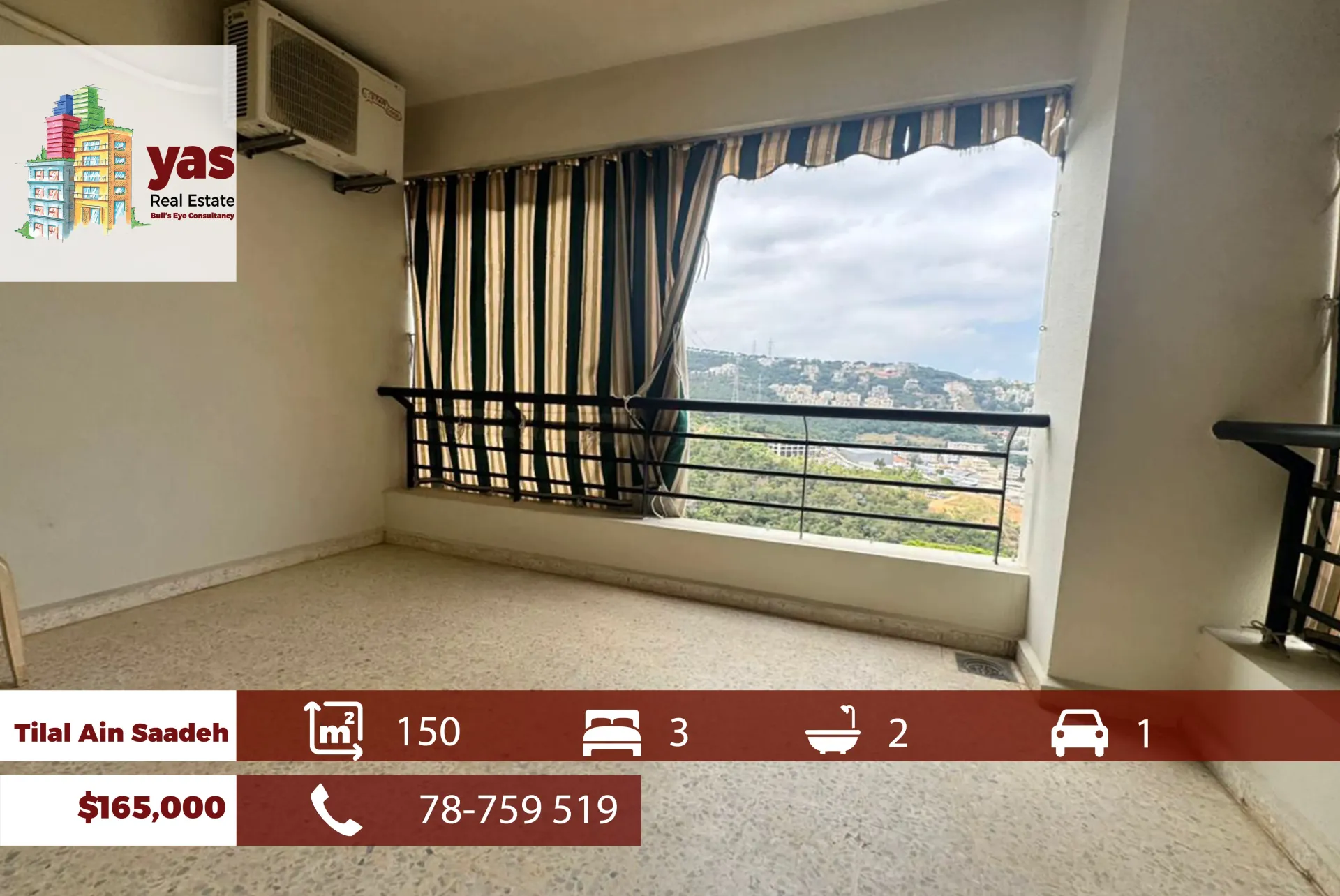 Apartment for Sale in Ain Saadeh - 3 bed, 2 bath