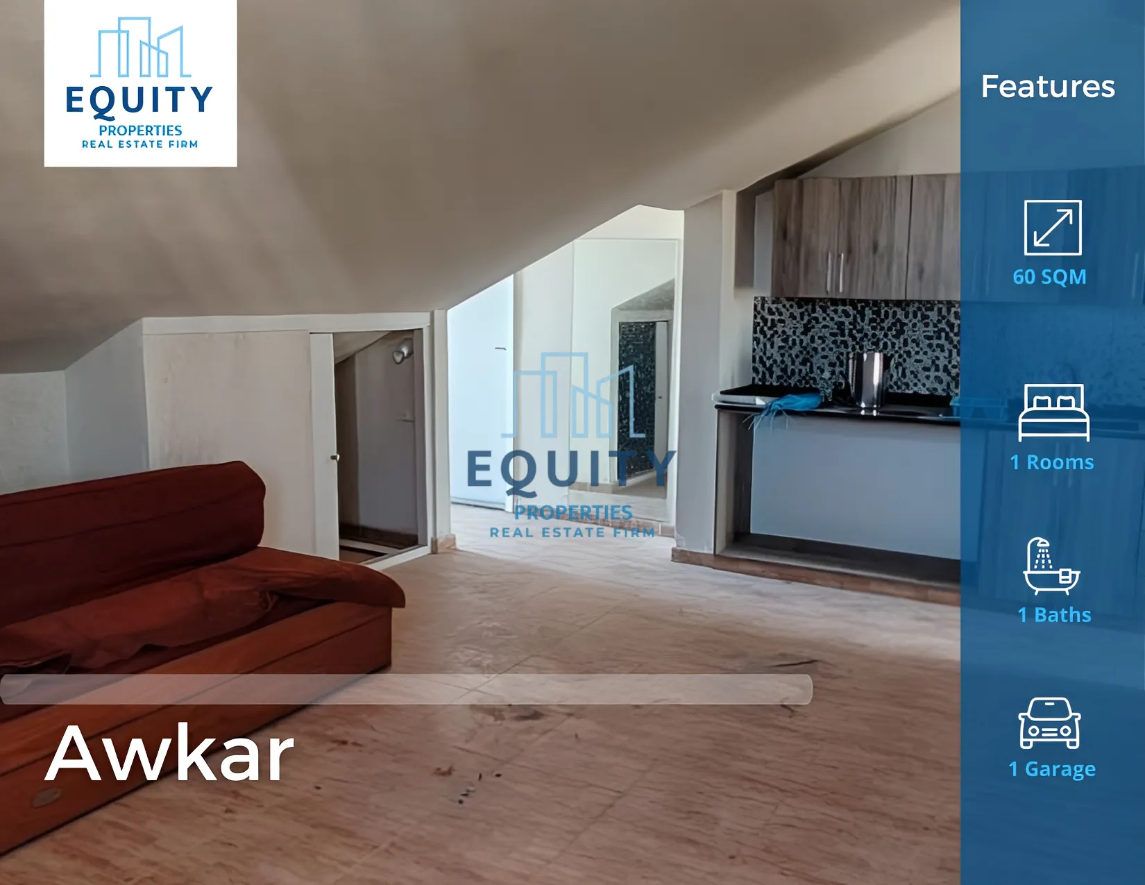Apartment for Rent in Awkar - 1 bed, 1 bath