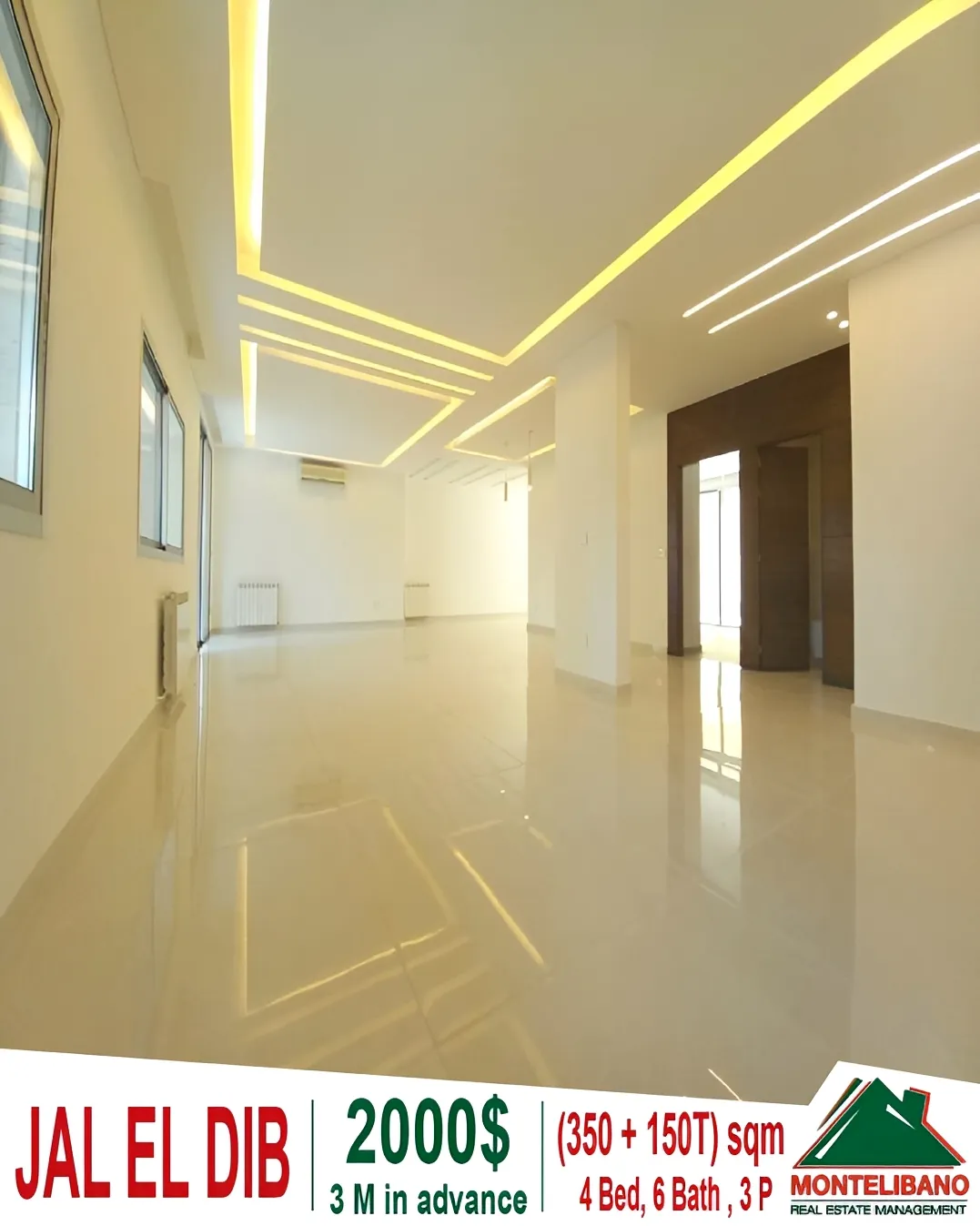 Apartment for rent in Jal El Dib, Lebanon - 4 bed, 6 bath