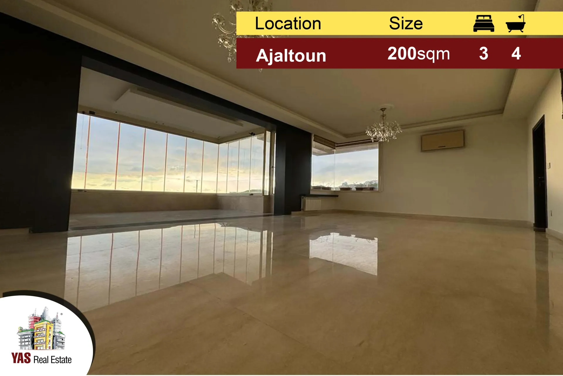 Apartment for Sale in Ajaltoun - 3 bed, 4 bath