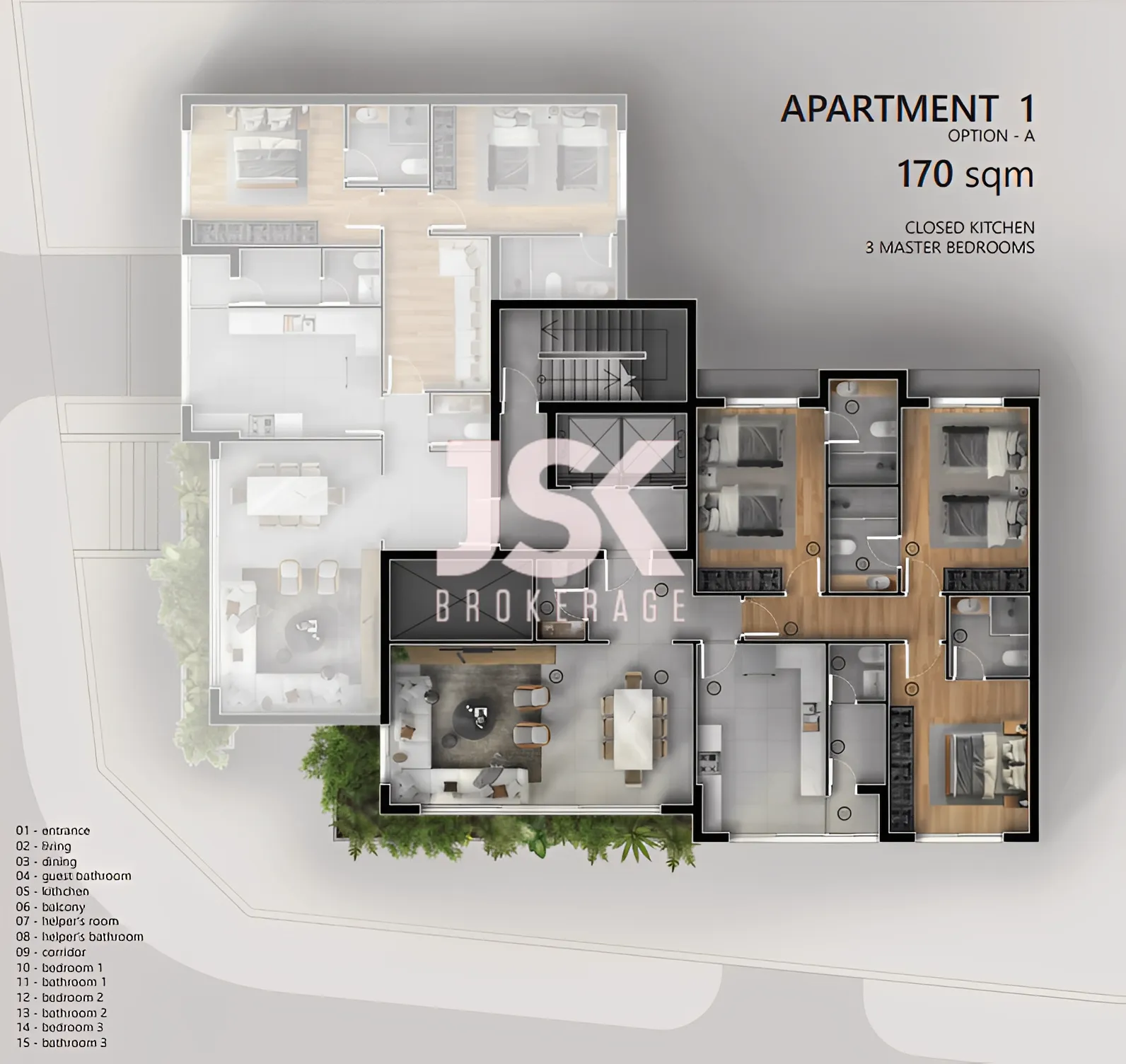Apartment for Sale in Achrafieh, Beirut, Lebanon - 3 bed, 4 bath