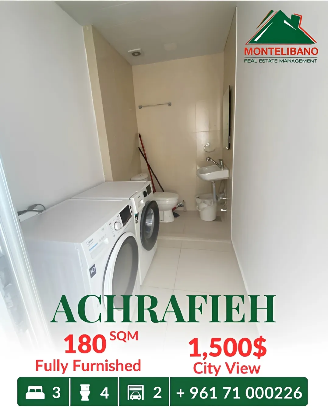 Apartment for rent in Achrafieh, Beirut, Lebanon