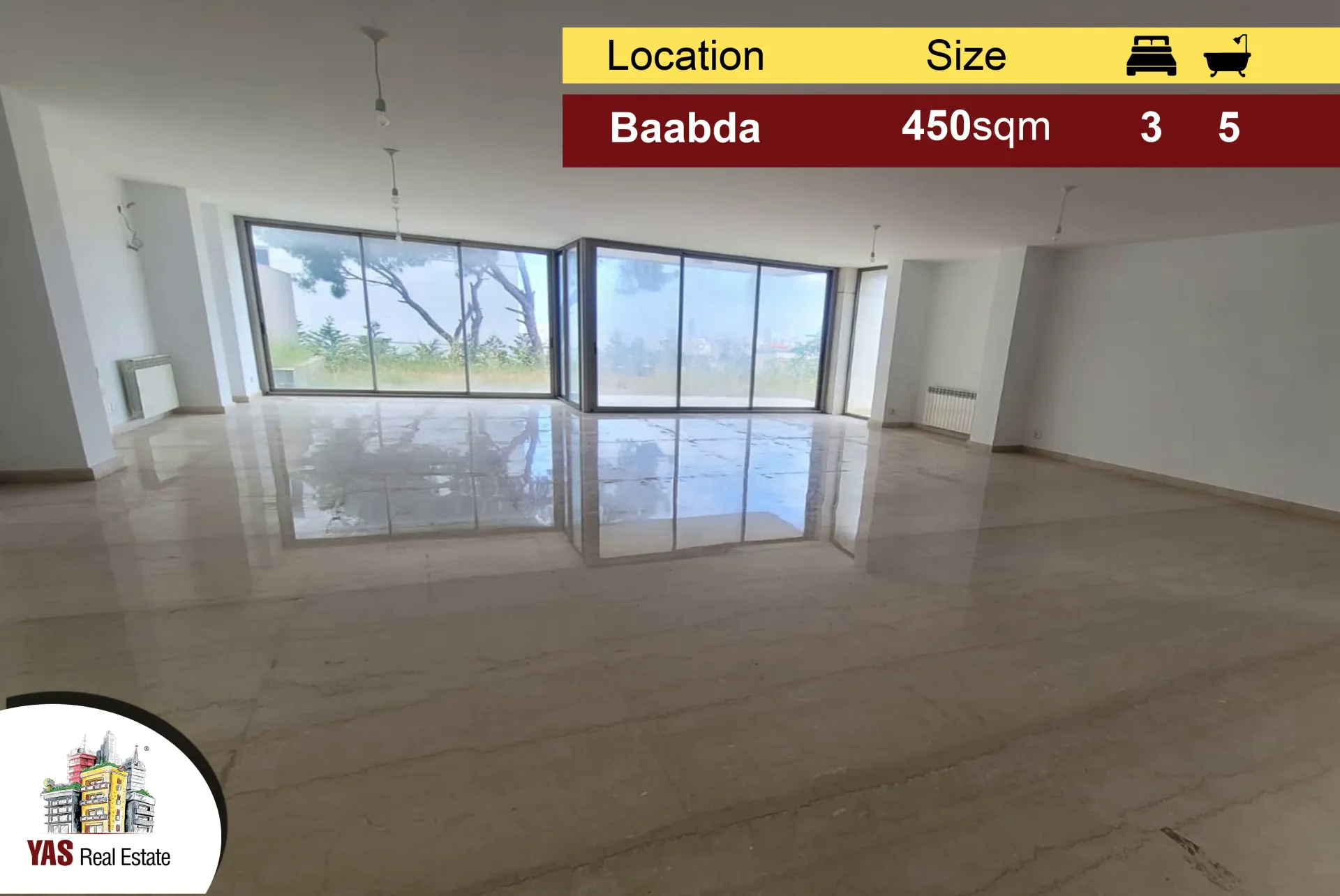 Apartment for Sale in Baabda - 3 bed, 5 bath