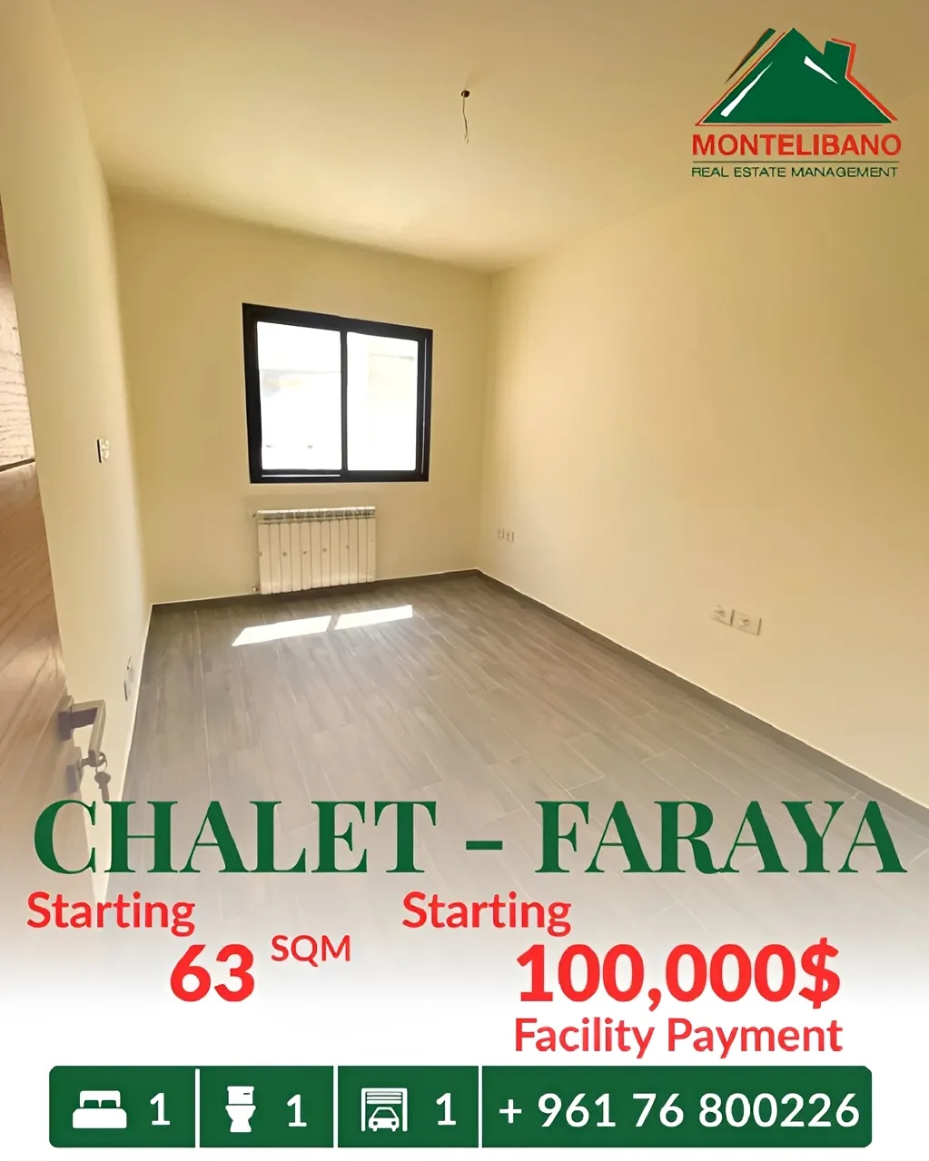 Chalet for sale in Faraya, Lebanon - 1 bed, 1 bath
