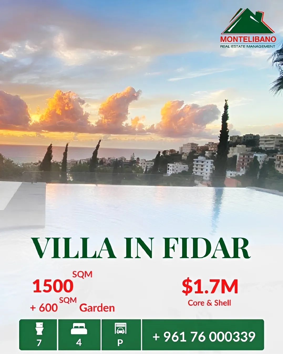 Villa for sale in Fidar, Lebanon - 4 bed, 7 bath