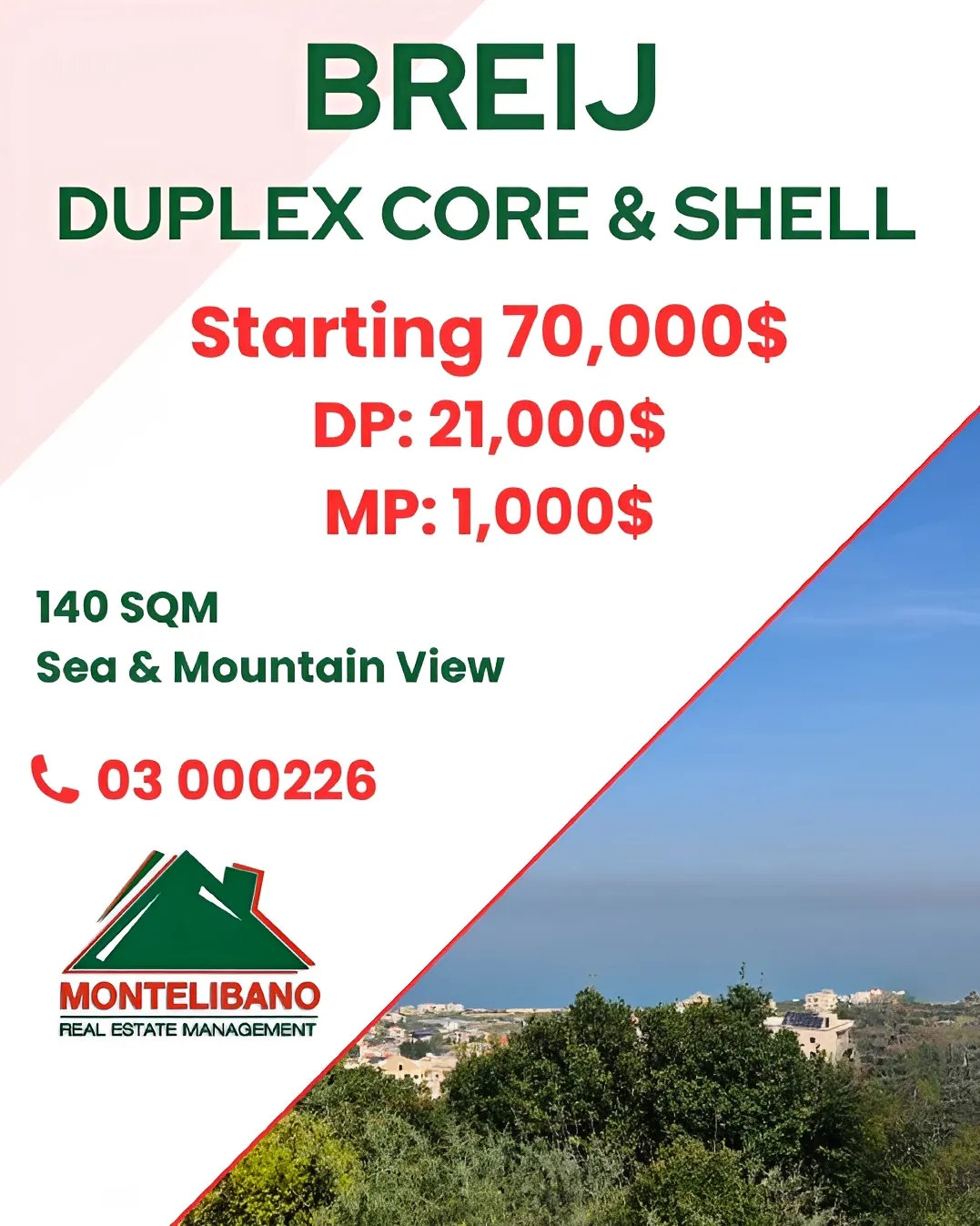 Duplex for sale in Jbeil, Lebanon - 3 bed, 2 bath