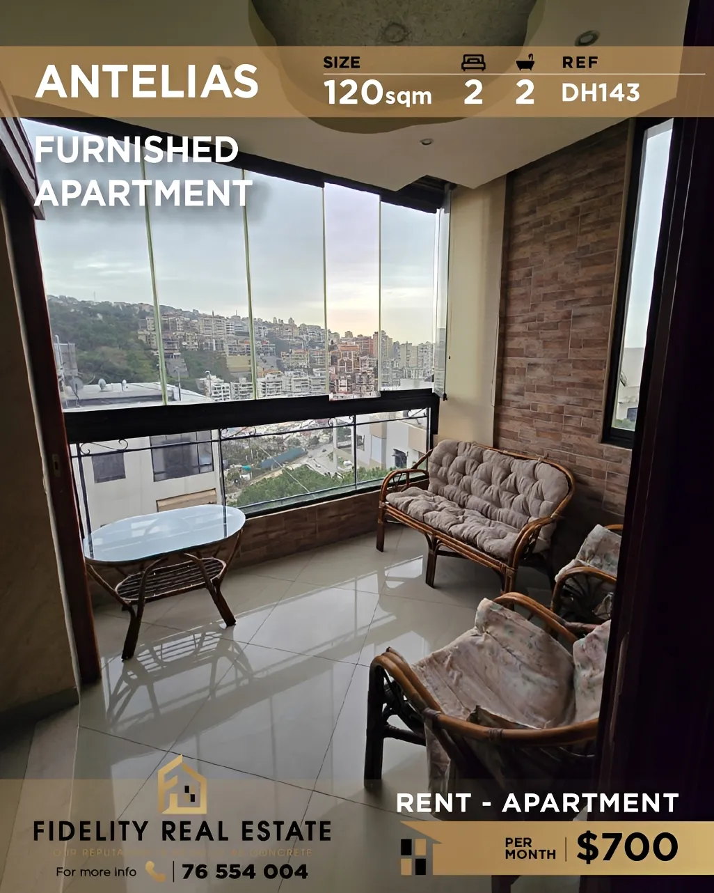 Apartment for rent in Antelias, Lebanon - 2 bed, 2 bath