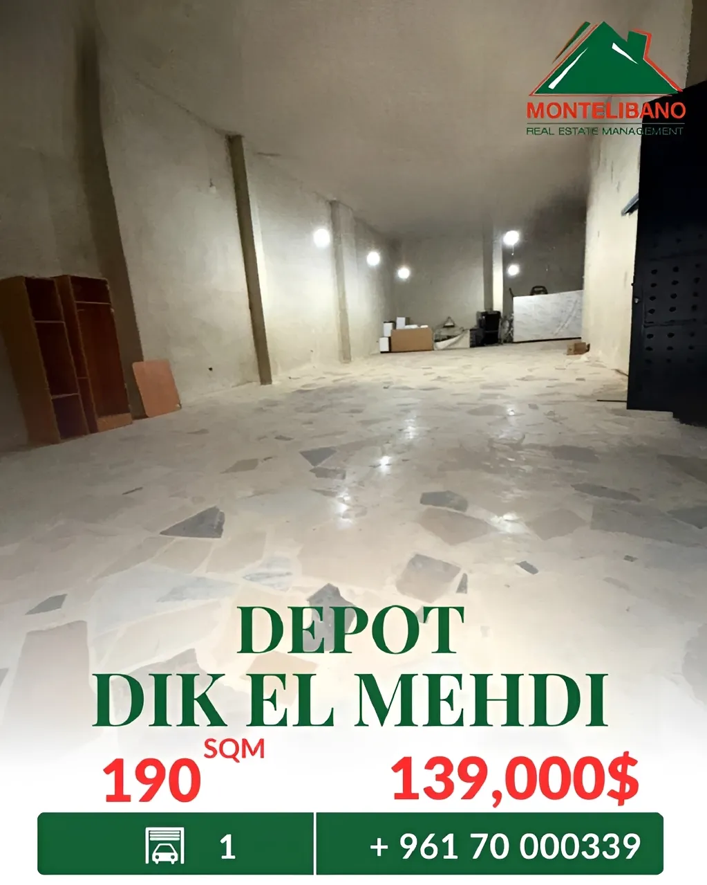 Warehouse for sale in Dik El Mehdi, Lebanon