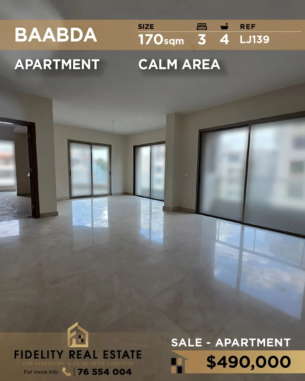 Apartment for sale in Baabda, Lebanon