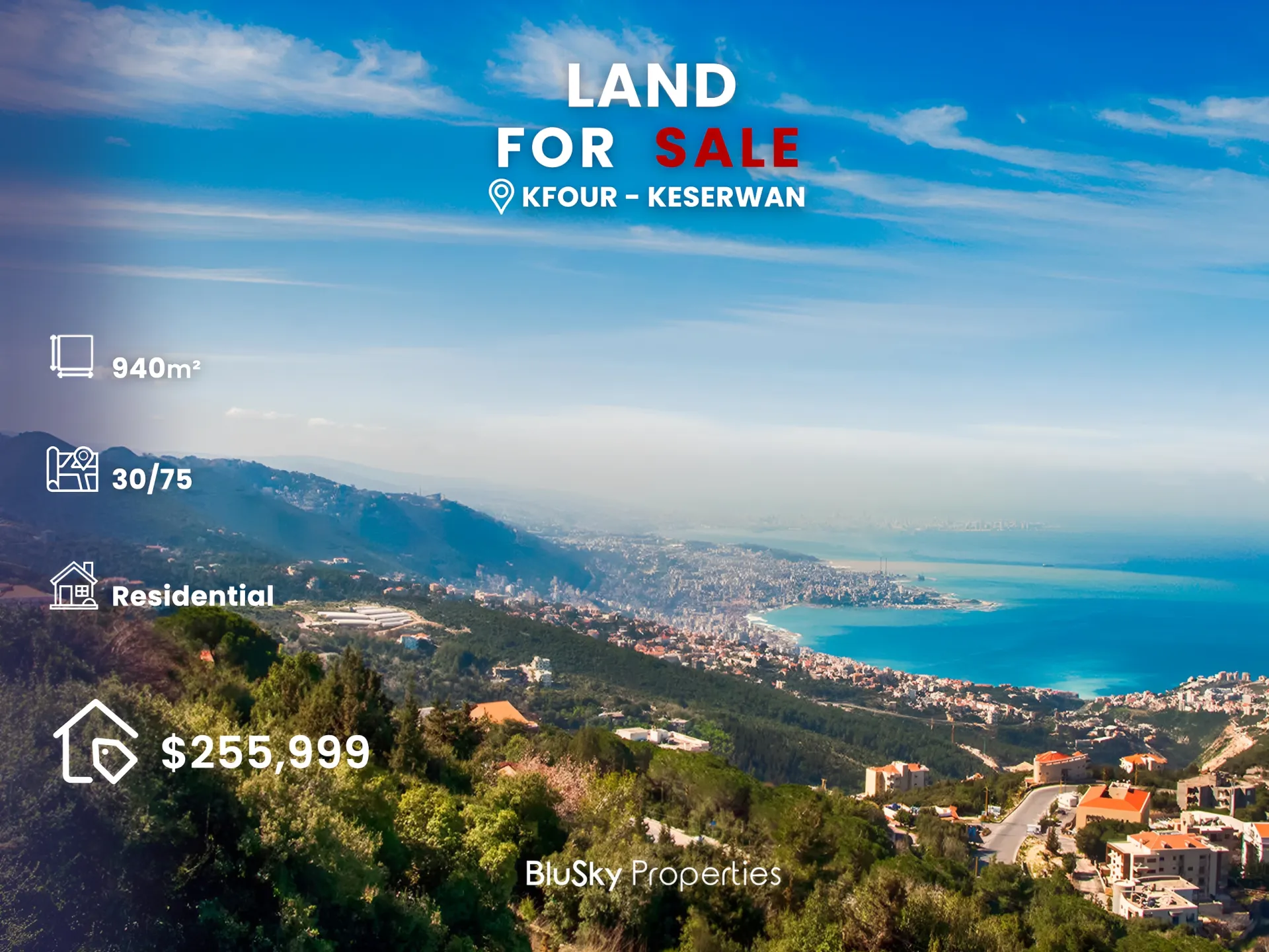 Land for sale in Kfour, lebanon