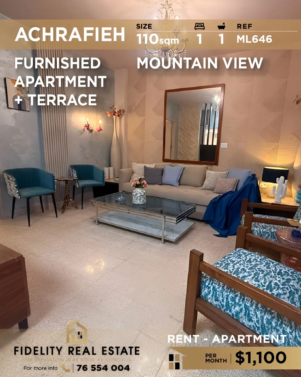 Apartment for rent in Achrafieh, Beirut, Lebanon