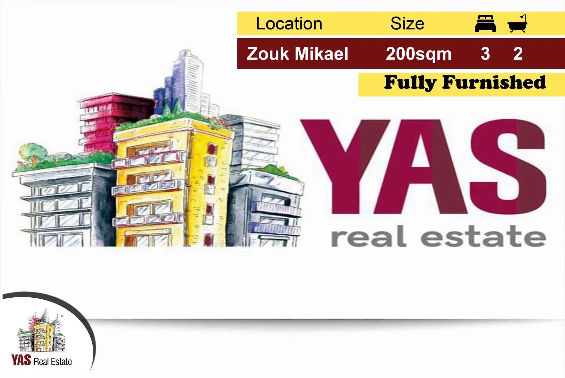 Apartment for Sale in Zouk Mikael - 3 bed, 2 bath