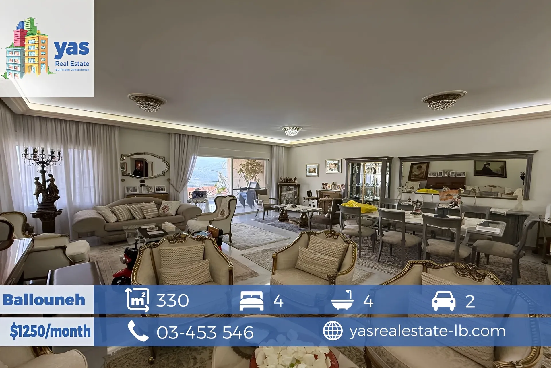 Apartment for Sale in Ballouneh - 4 bed, 4 bath