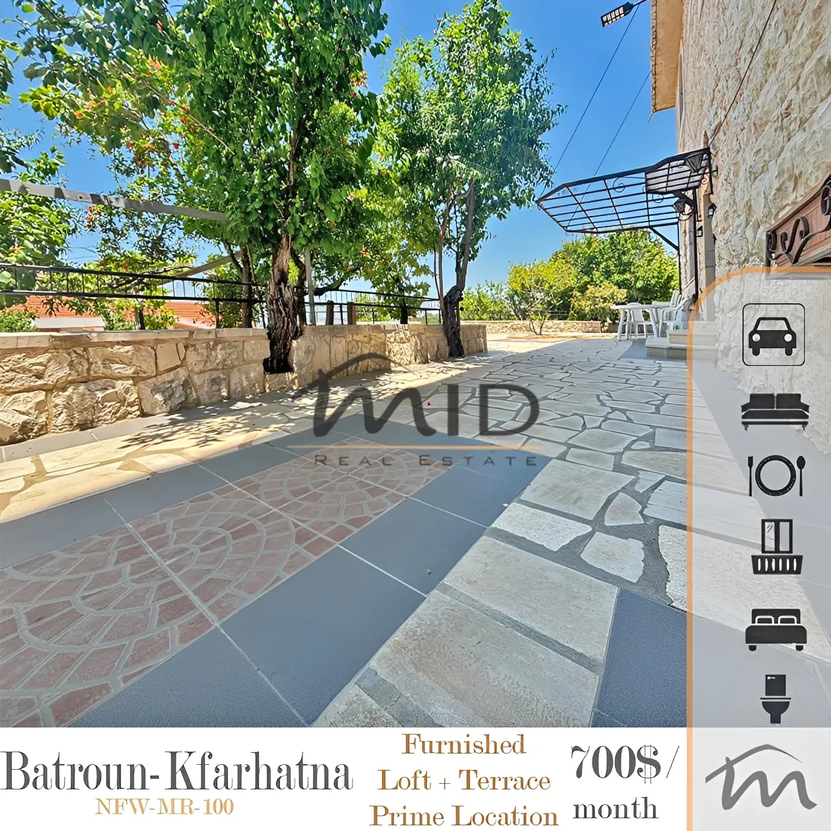 Apartment for rent in Batroun, lebanon - 1 bed, 1.0 bath