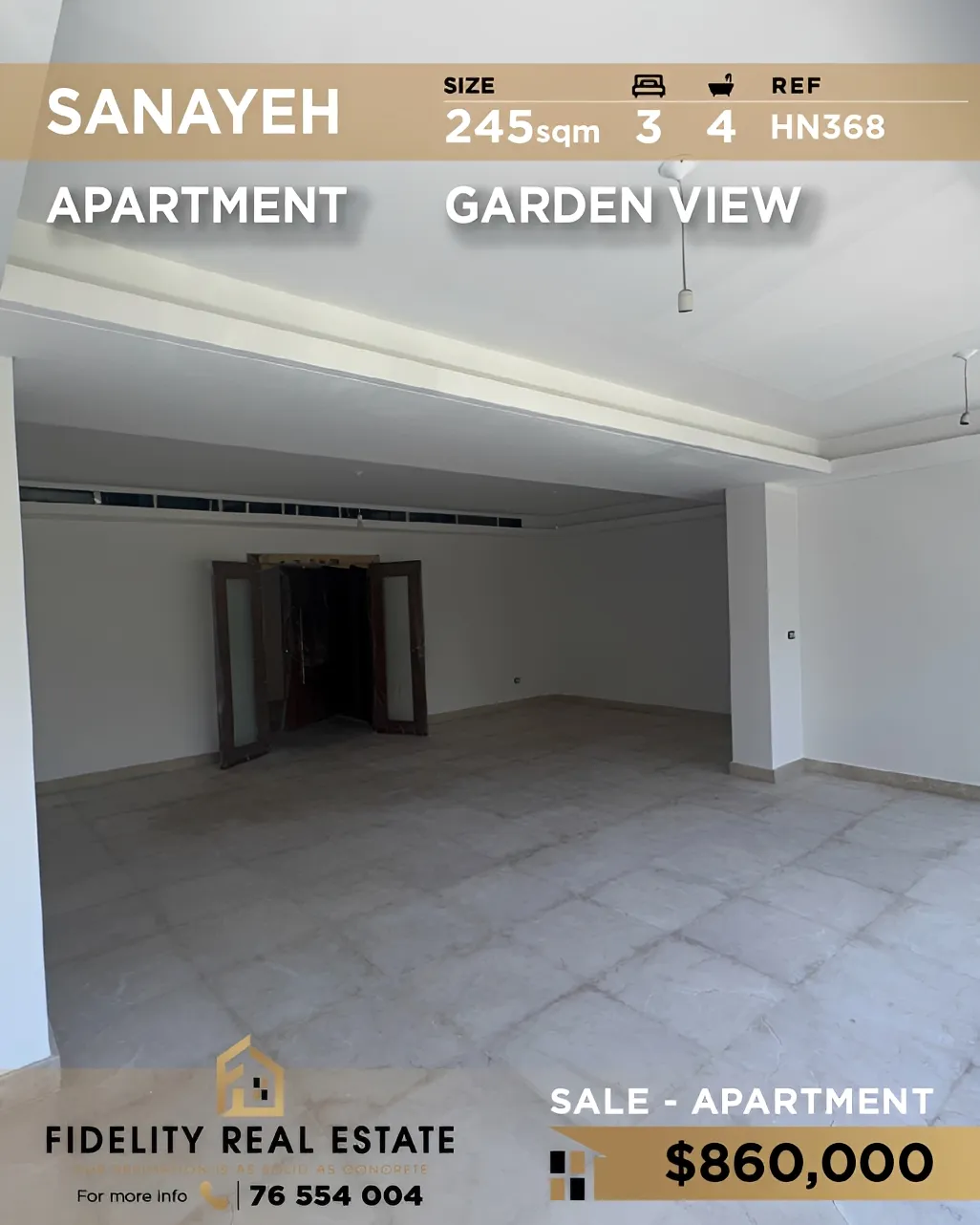 Apartment for sale in Sanayeh, Beirut, Lebanon