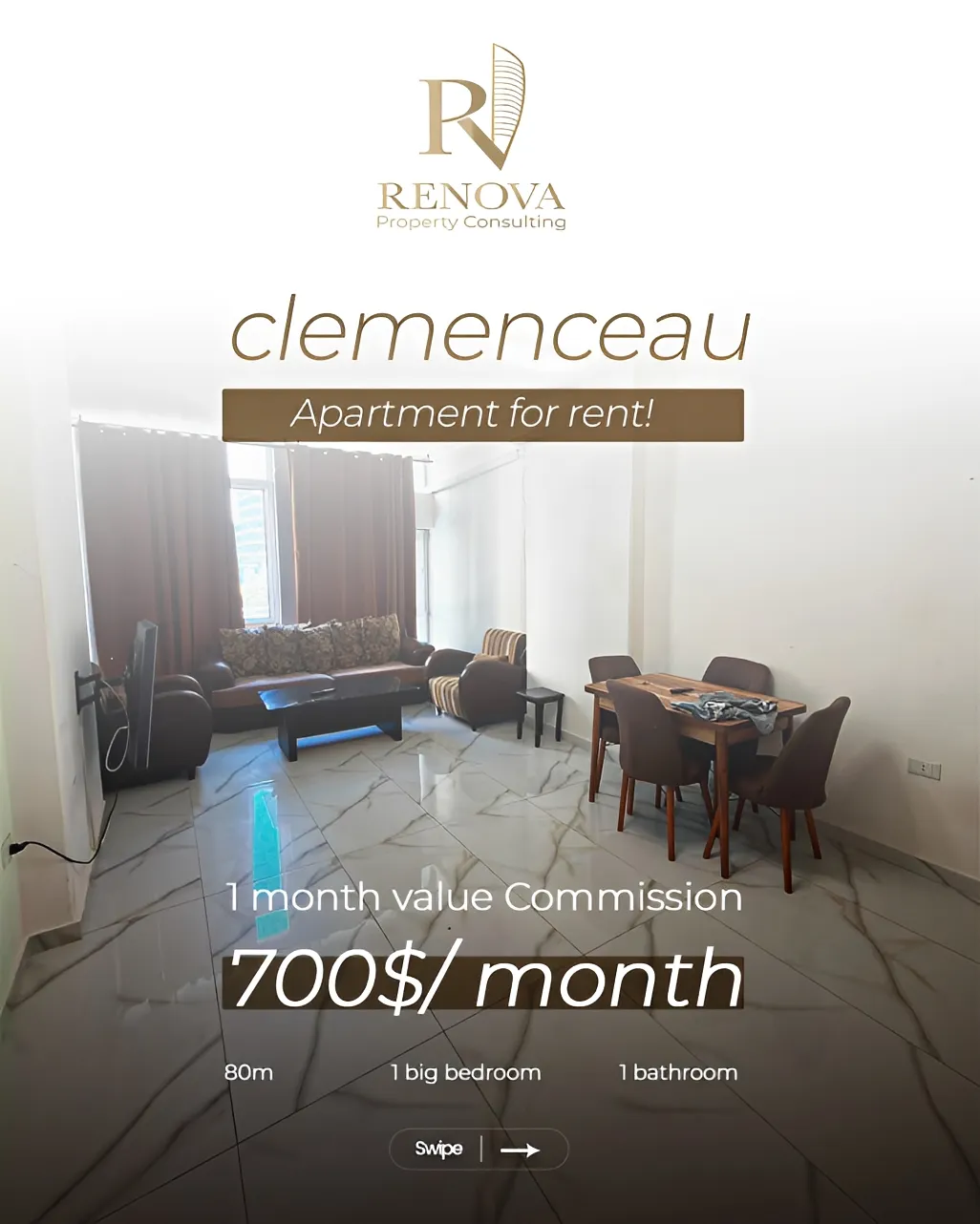 Apartment for rent in Hamra