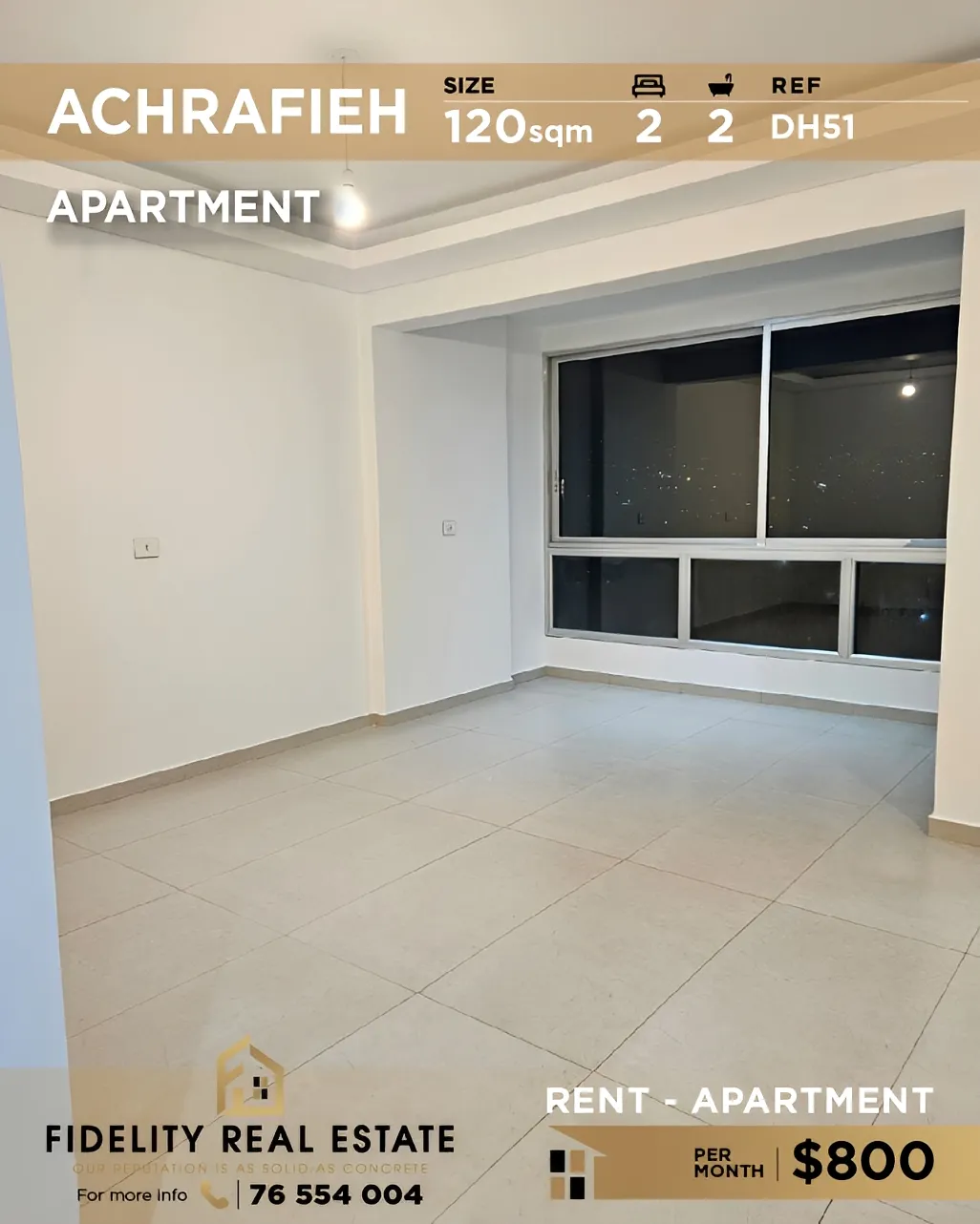 Apartment for rent in Achrafieh, Beirut, Lebanon - 2 bed, 2 bath
