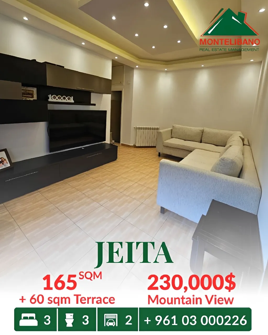 Apartment for sale in Jeita