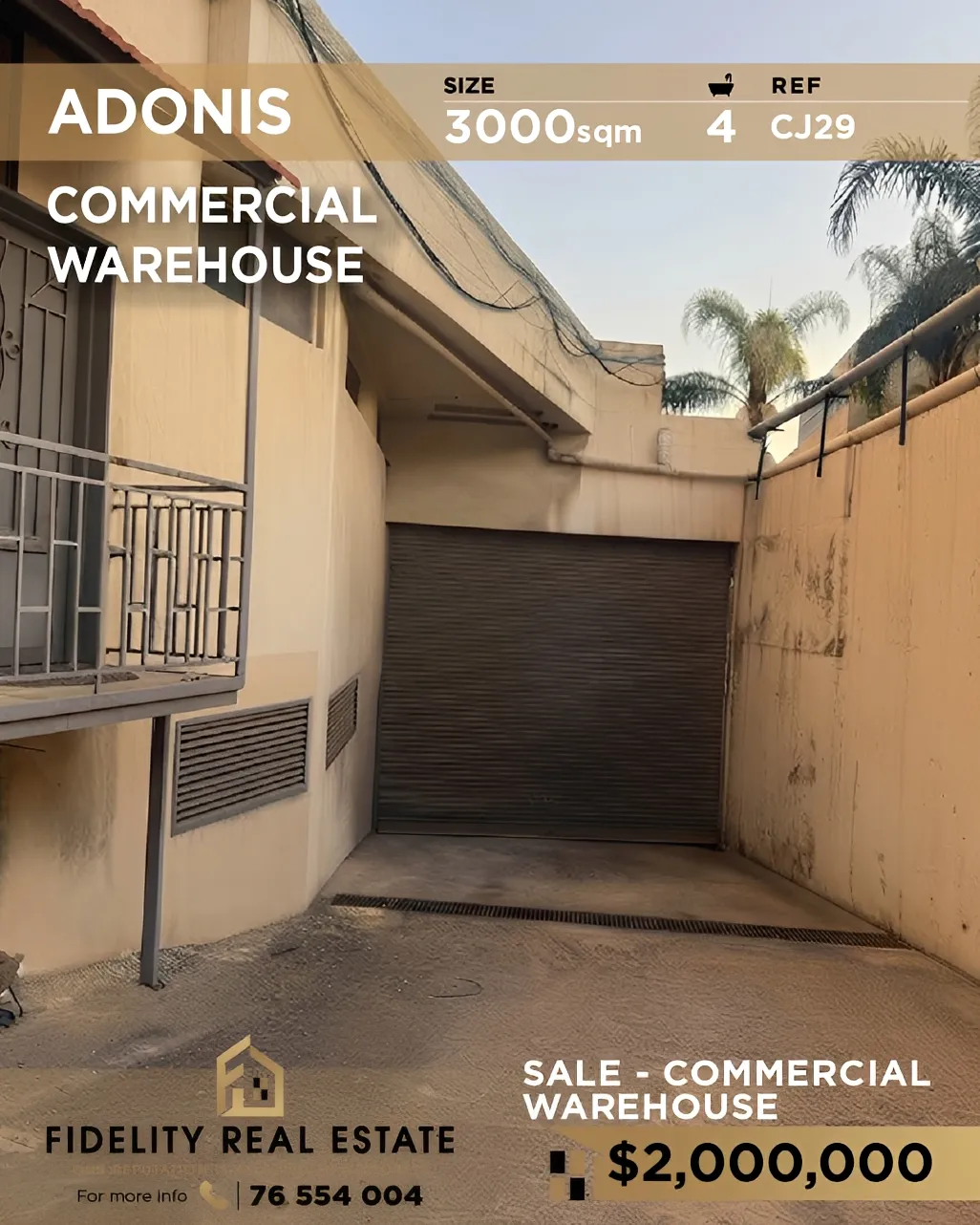 Warehouse for sale in Adonis, Lebanon