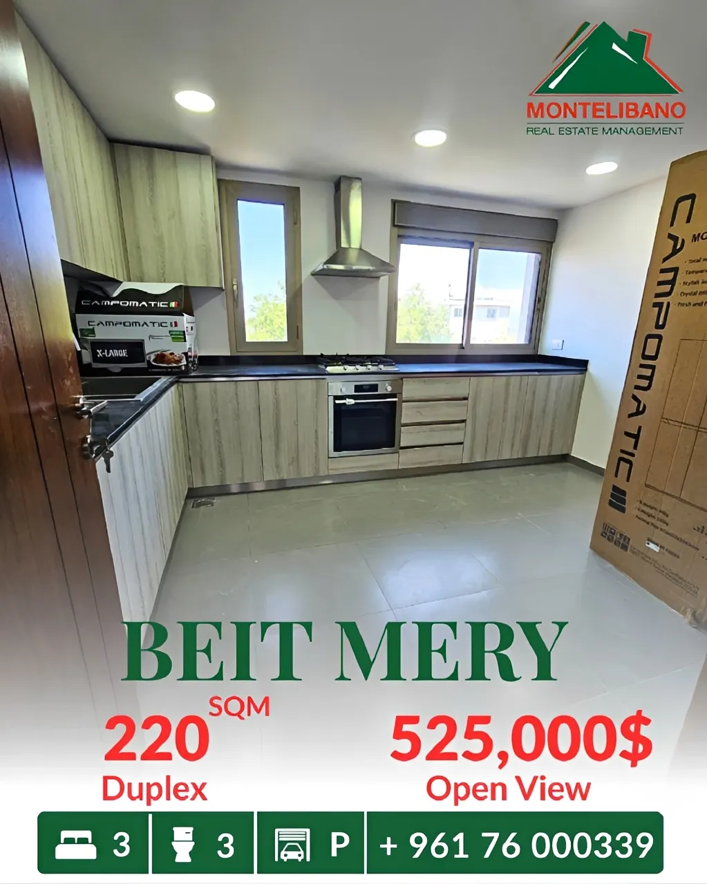 Apartment for sale in Beit Meri, Lebanon - 3 bed, 3 bath