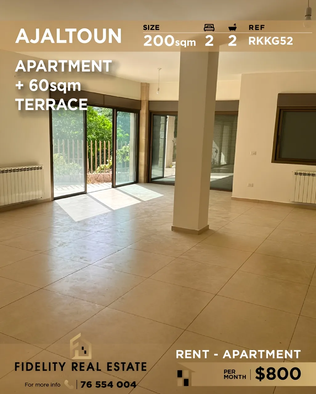 Apartment for rent in Ajaltoun, Lebanon - 2 bed, 2 bath