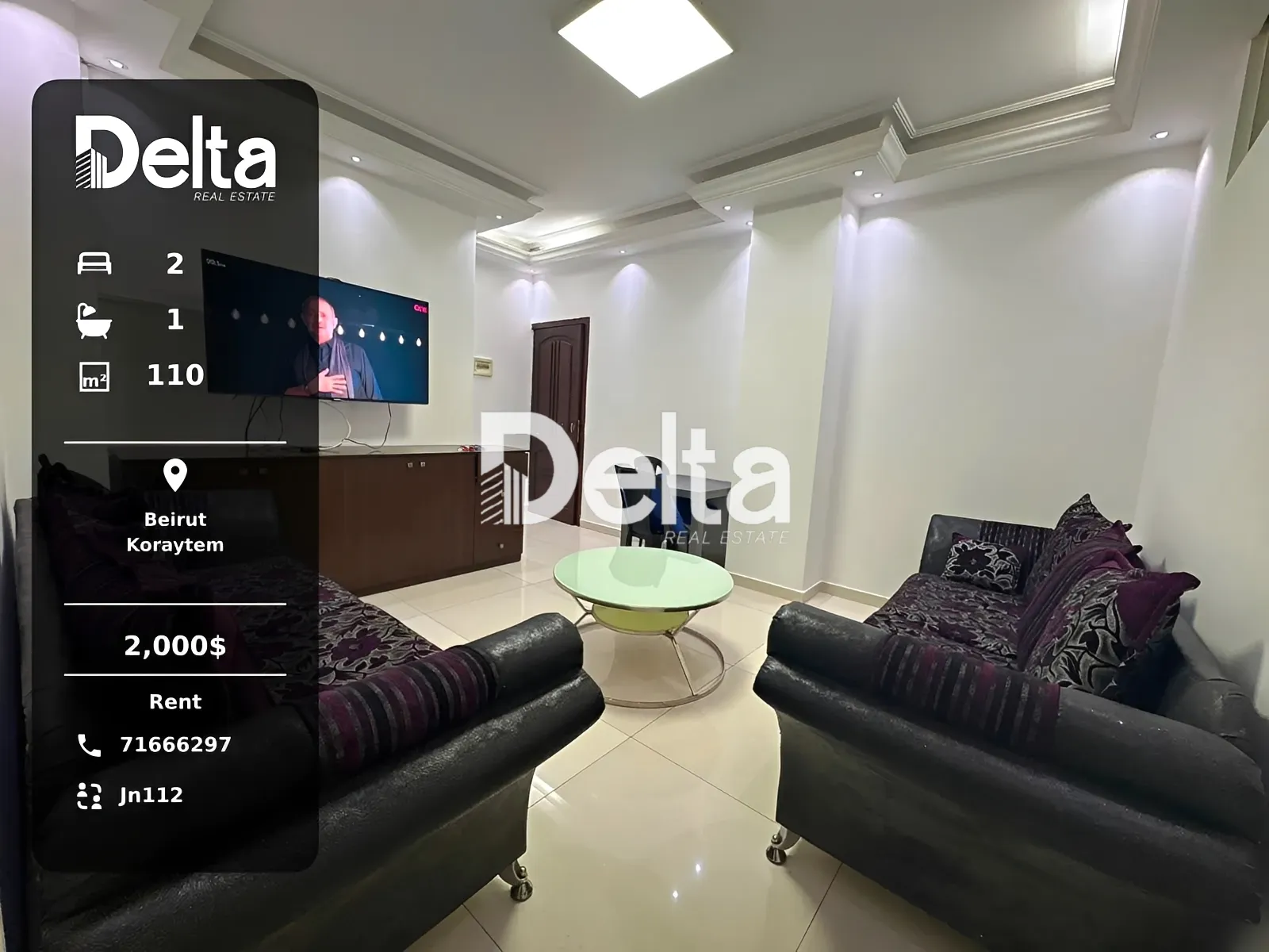 Apartment for rent in Kraytem, beirut, lebanon - 2 bed, 1.0 bath