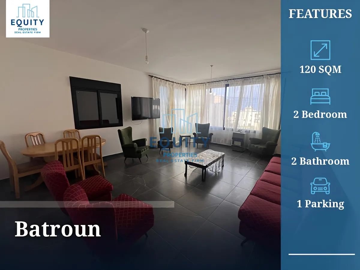 Apartment for rent in Batroun - 2 bed, 2 bath